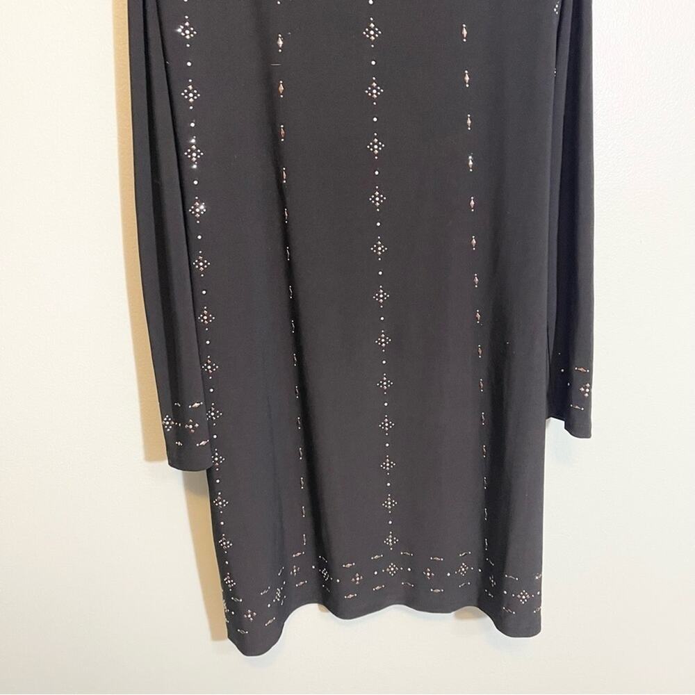 WhiteHouse BlackMarket‎ Cold-Shoulder Black Knit Shift Dress Size Large - Picture 8 of 16